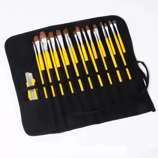 ArtRoll Canvas Brush Storage Bag 22 Slot Roll Up Brush Case