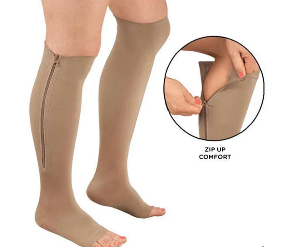 Zippered Compression Socks Support Stockings