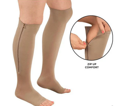 Zippered Compression Socks Support Stockings