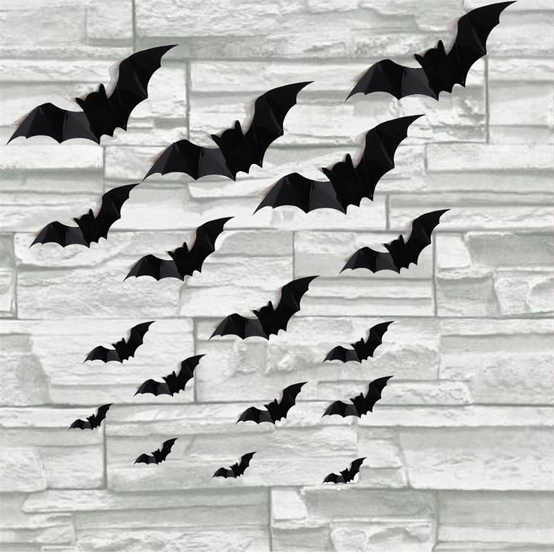 DIY Haunted House Halloween Bat Wall Stickers