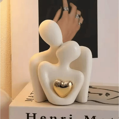 Romantic Couple Embrace Statue