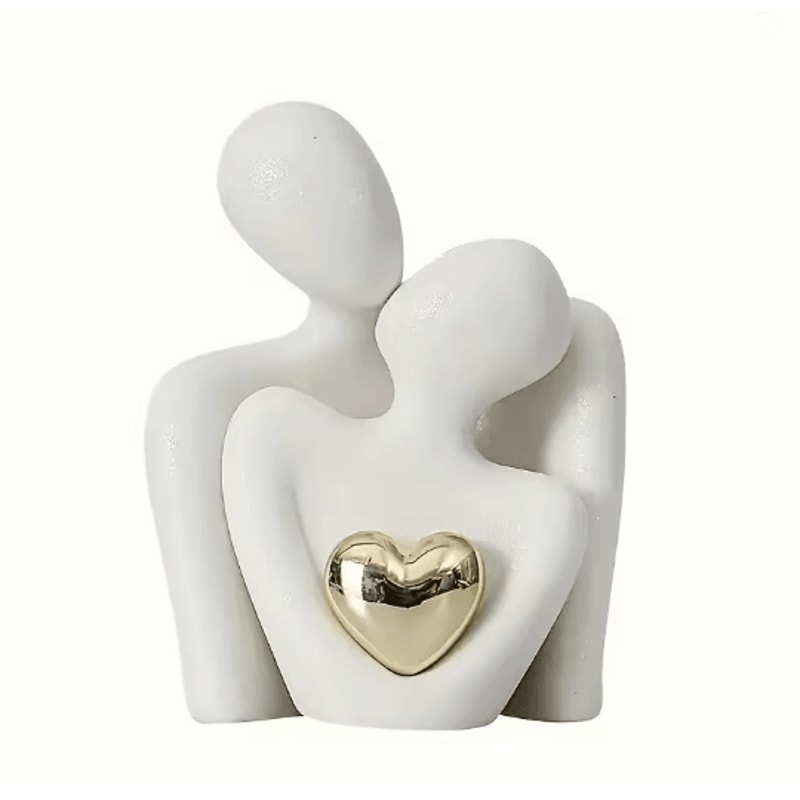 Romantic Couple Embrace Statue