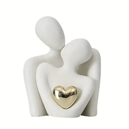 Romantic Couple Embrace Statue