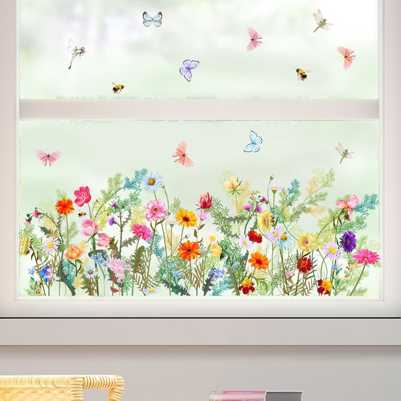 1PC Butterfly Flowers Wall Stickers for Living room Bedroom Background Wall Decor Room Decoration Decals Wallpaper