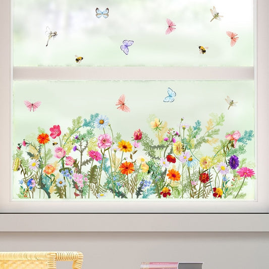 1PC Butterfly Flowers Wall Stickers for Living room Bedroom Background Wall Decor Room Decoration Decals Wallpaper