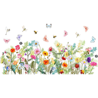 1PC Butterfly Flowers Wall Stickers for Living room Bedroom Background Wall Decor Room Decoration Decals Wallpaper