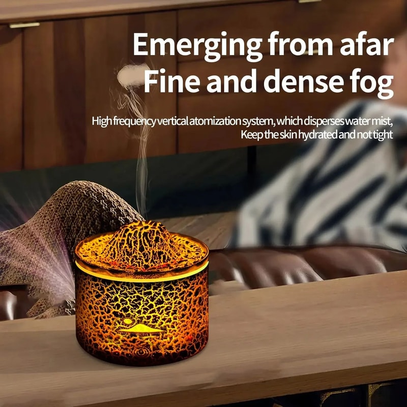 Plug-in Volcano Aromatic Diffuser, Cool Mist Essential Oil Diffuser with 3-Speed Timer for Home, Car & Office