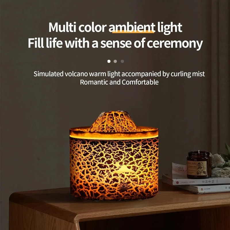 Plug-in Volcano Aromatic Diffuser, Cool Mist Essential Oil Diffuser with 3-Speed Timer for Home, Car & Office
