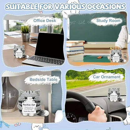 Handmade Cat Accessories with Positive Energy Cards | Anime-Style Polyester Home Decor Gift