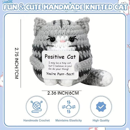 Handmade Cat Accessories with Positive Energy Cards | Anime-Style Polyester Home Decor Gift