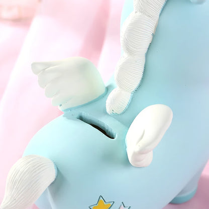 Unicorn Piggy Bank With Horn & Wings