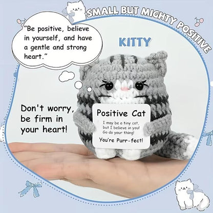 Handmade Cat Accessories with Positive Energy Cards | Anime-Style Polyester Home Decor Gift