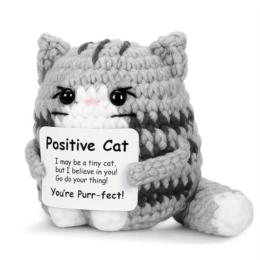 Handmade Cat Accessories with Positive Energy Cards | Anime-Style Polyester Home Decor Gift